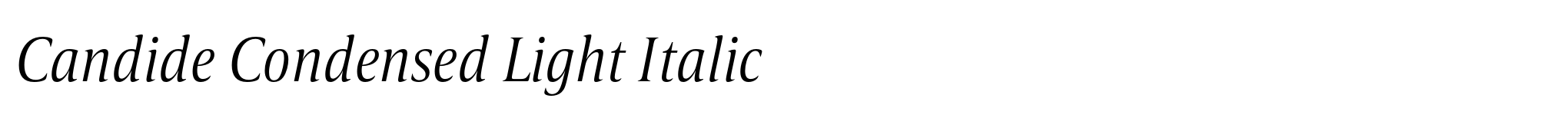 Candide Condensed Light Italic image